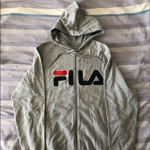 Gray FILA Zip-Up Hoodie